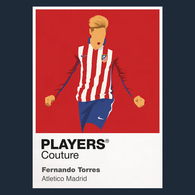 Fernando Torres Atletico Madrid Icon Frame Men's Hoodie — Navy Artwork