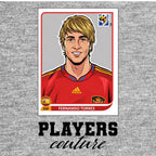 Fernando Torres World Cup Sticker Men's T-Shirt – grey close-up detail shot of the Fernando Torres World Cup Players Couture