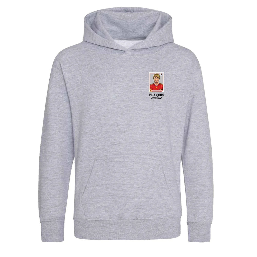 Fernando Torres World Cup Sticker Kids Hoodie – fernando torres sticker kids grey hoodie Players Couture design