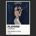Fifty Shades of Grey Anastasia Steele and Christian Grey within the film's controlled grey-and-black luxury aesthetic Icon Frame artwork in black