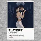 Fifty Shades of Grey Anastasia Steele and Christian Grey within the film's controlled grey-and-black luxury aesthetic Icon Frame artwork in grey