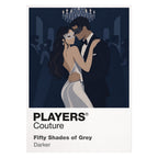 Fifty Shades of Grey Anastasia Steele and Christian Grey within the film's controlled grey-and-black luxury aesthetic Icon Frame artwork on white