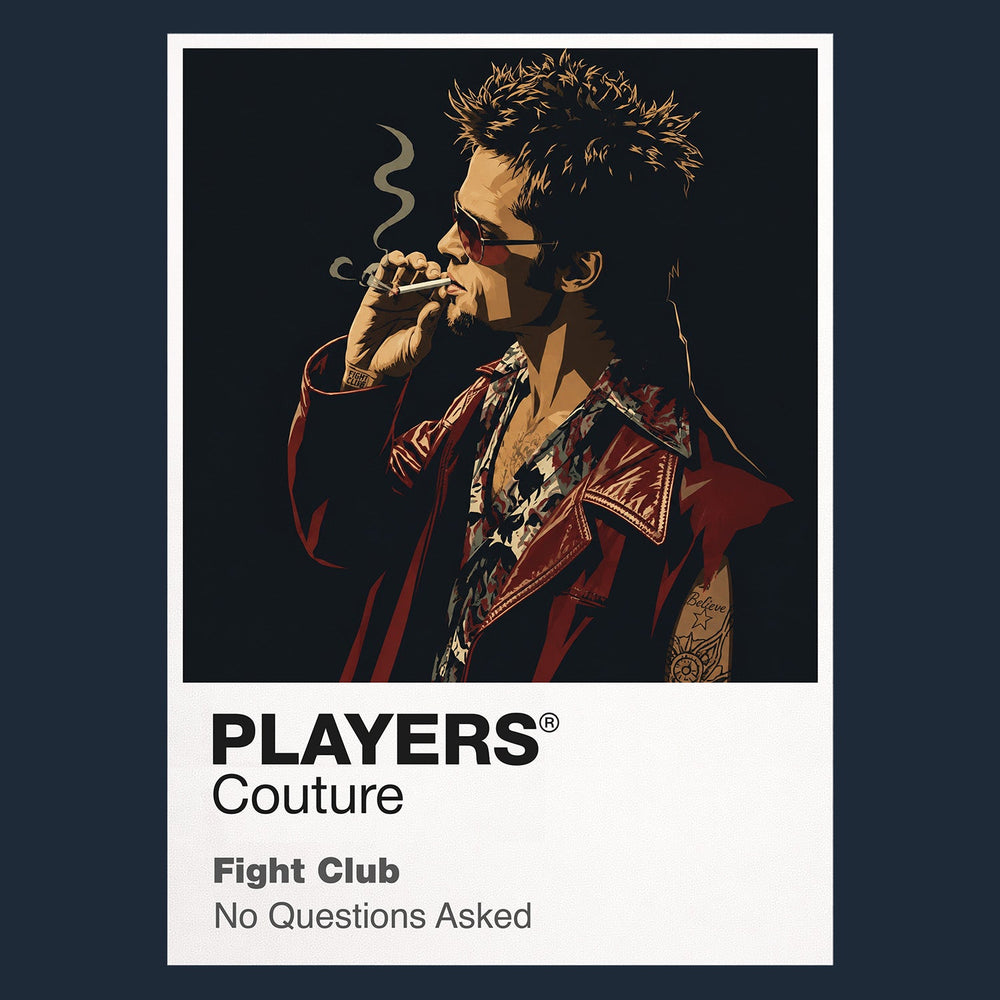 Fight Club the Narrator and Tyler Durden against the film's bruised, nocturnal underground world Icon Frame artwork in navy