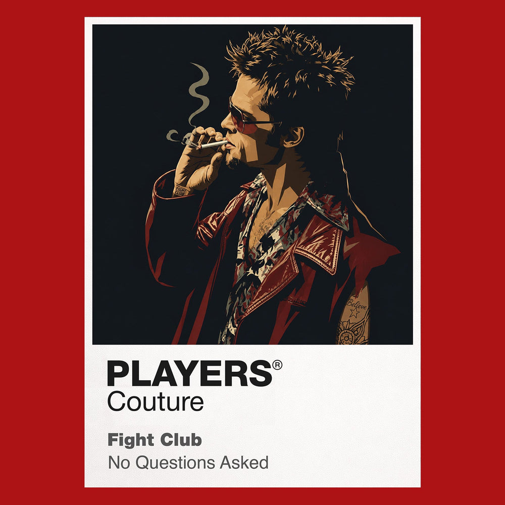 Fight Club the Narrator and Tyler Durden against the film's bruised, nocturnal underground world Icon Frame artwork in red