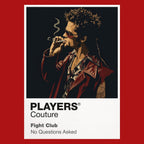 Fight Club the Narrator and Tyler Durden against the film's bruised, nocturnal underground world Icon Frame artwork in red