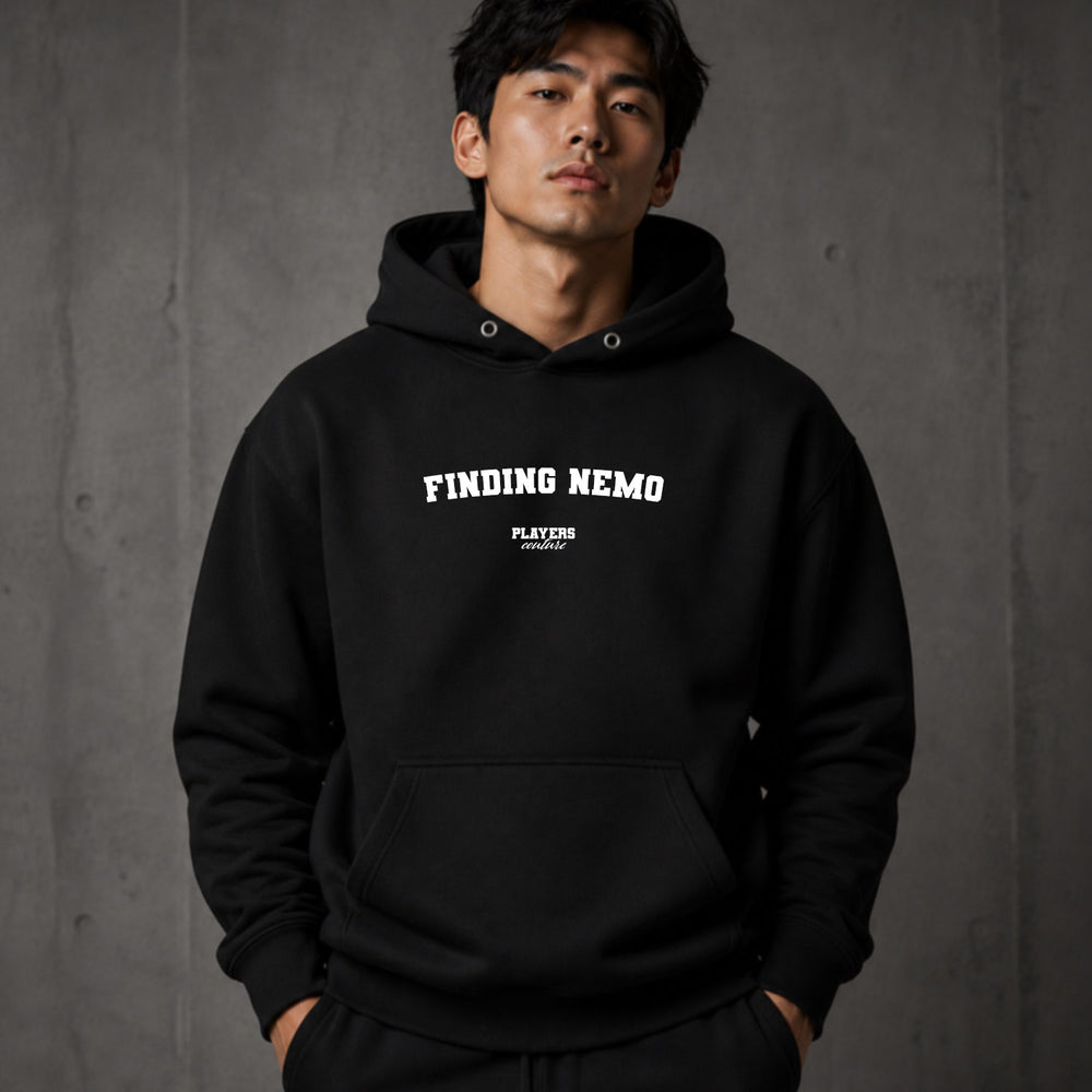 finding-nemo name-print hoodie - black