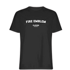 Fire Emblem t-shirt – black men's t-shirt with white Fire Emblem letters and Players Couture logo on the chest