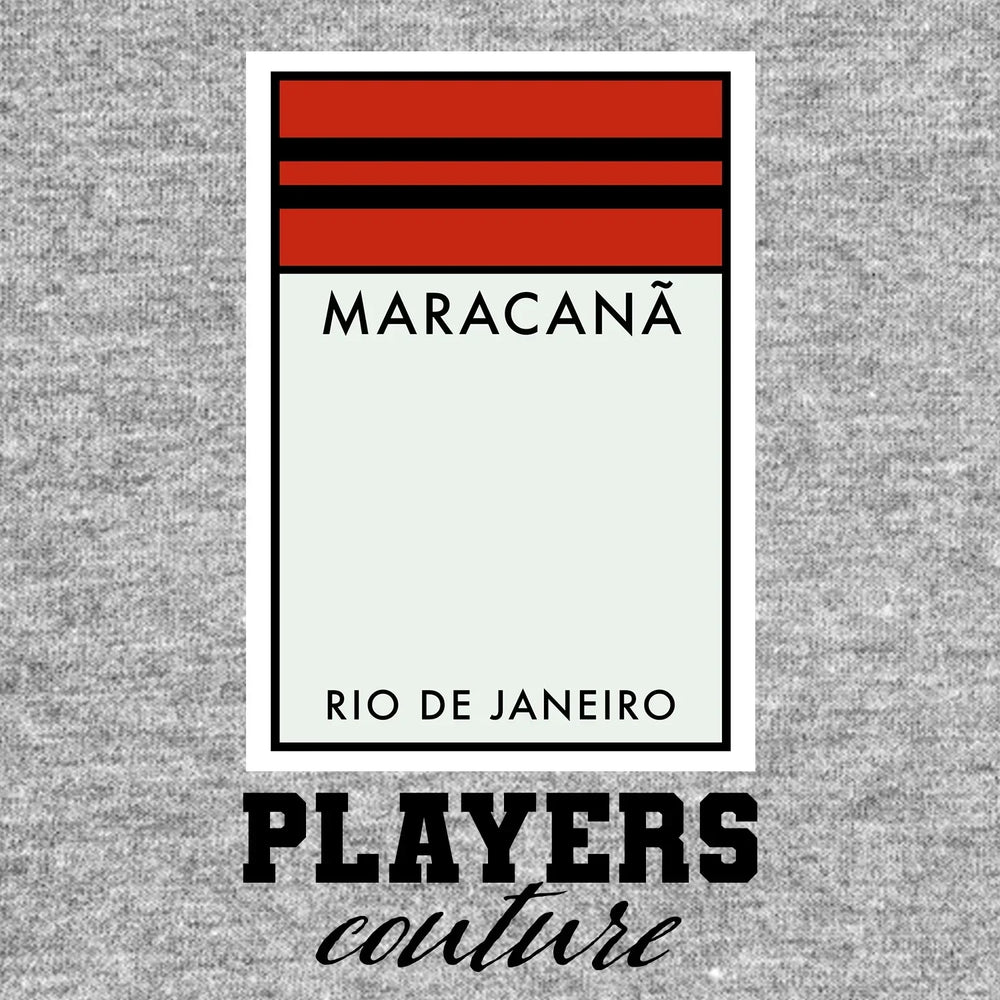 Flamengo Monopoly Card t-shirt – grey men's t-shirt with black Flamengo Monopoly Card letters and Players Couture logo on