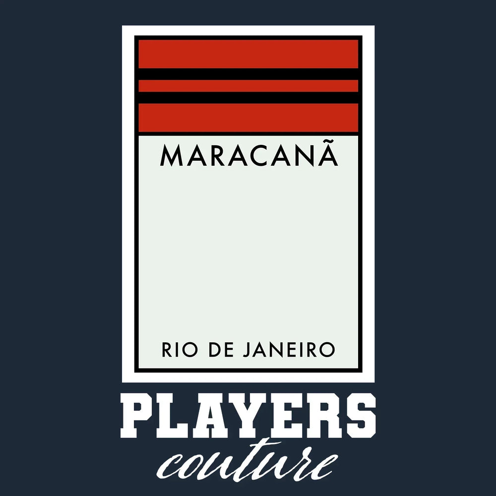 Flamengo Monopoly Card t-shirt – navy men's t-shirt with white Flamengo Monopoly Card letters and Players Couture logo on