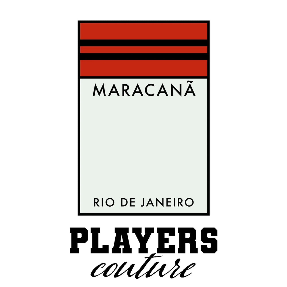 Flamengo t-shirt – white men's t-shirt with black Flamengo letters and Players Couture logo on the chest