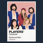 Fleetwood Mac Fleetwood Mac's classic five-member line-up and Rumours-era visual identity Icon Frame artwork in navy