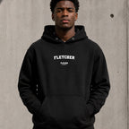fletcher name-print hoodie - black