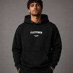fletcher name-print hoodie - black