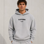 fletcher name-print hoodie - grey