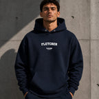 fletcher name-print hoodie - navy