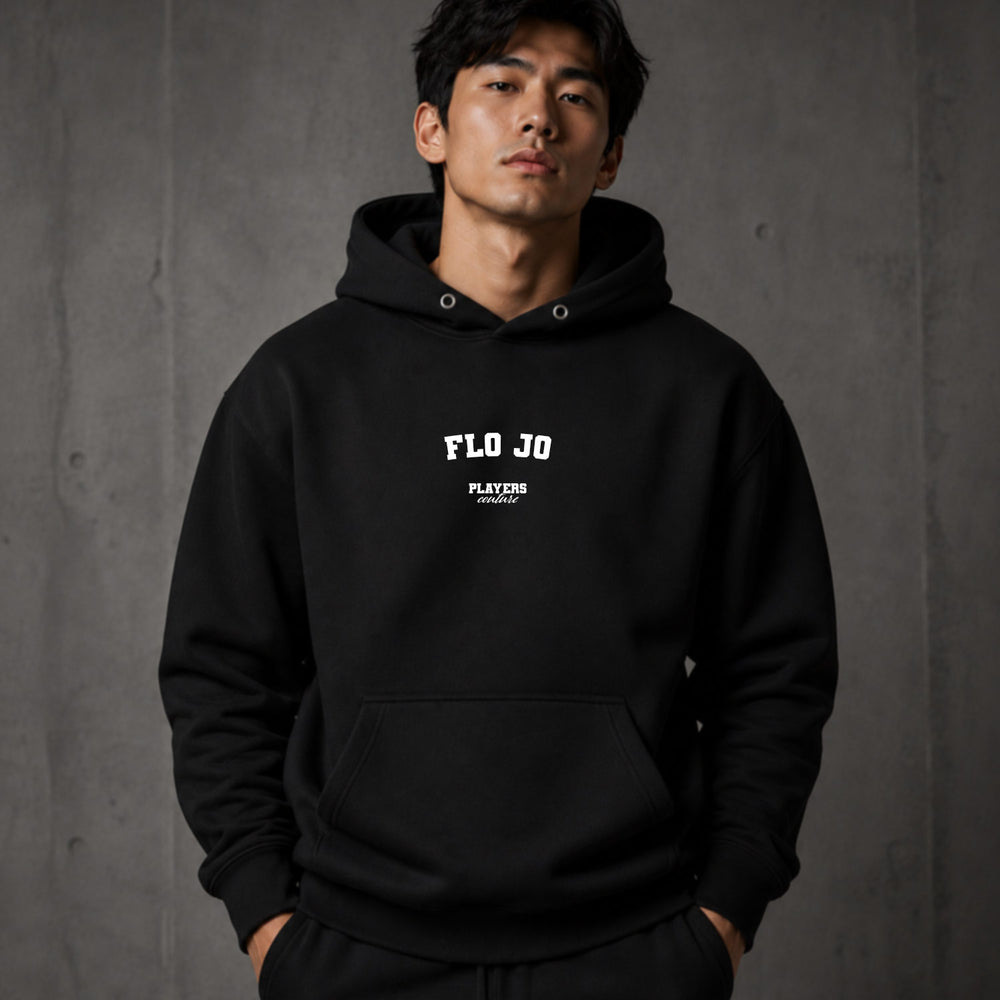 flo-jo name-print hoodie - black