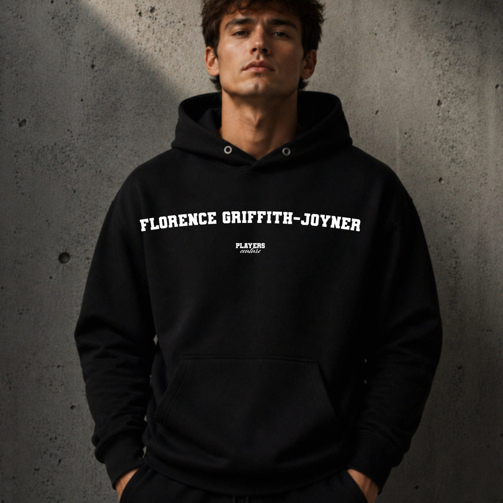 florence-griffith-joyner name-print hoodie - black