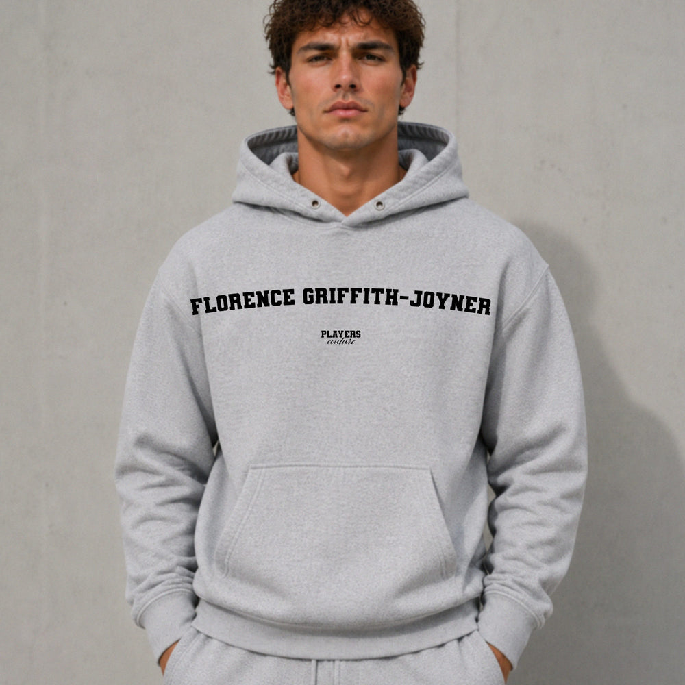 florence-griffith-joyner name-print hoodie - grey