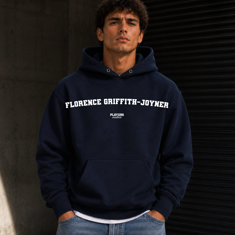 florence-griffith-joyner name-print hoodie - navy