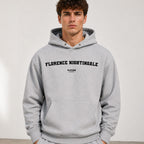 florence-nightingale name-print hoodie - grey