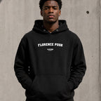 florence-pugh name-print hoodie - black