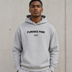 florence-pugh name-print hoodie - grey