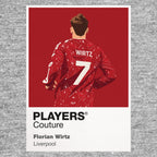 Florian Wirtz Liverpool Icon Frame Men's Hoodie — Gray Artwork