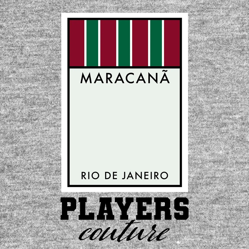 Fluminense Monopoly Card hoodie – grey men's hoodie with black Fluminense Monopoly Card letters and Players Couture logo on