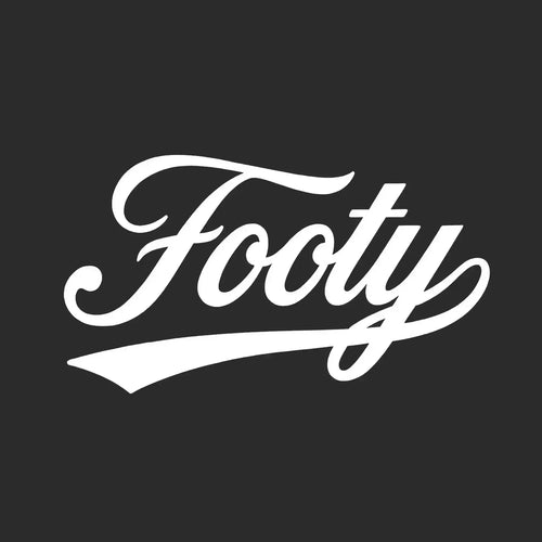 Footy Logo Men's Hoodie – black close-up detail shot of the Footy Players Couture logo design
