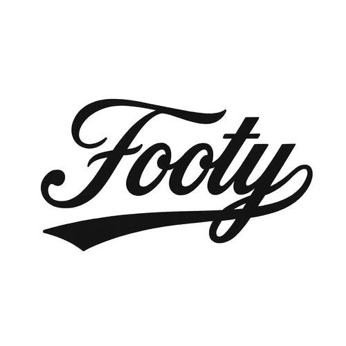 Footy Logo Men's Hoodie – white close-up detail shot of the Footy Players Couture logo design