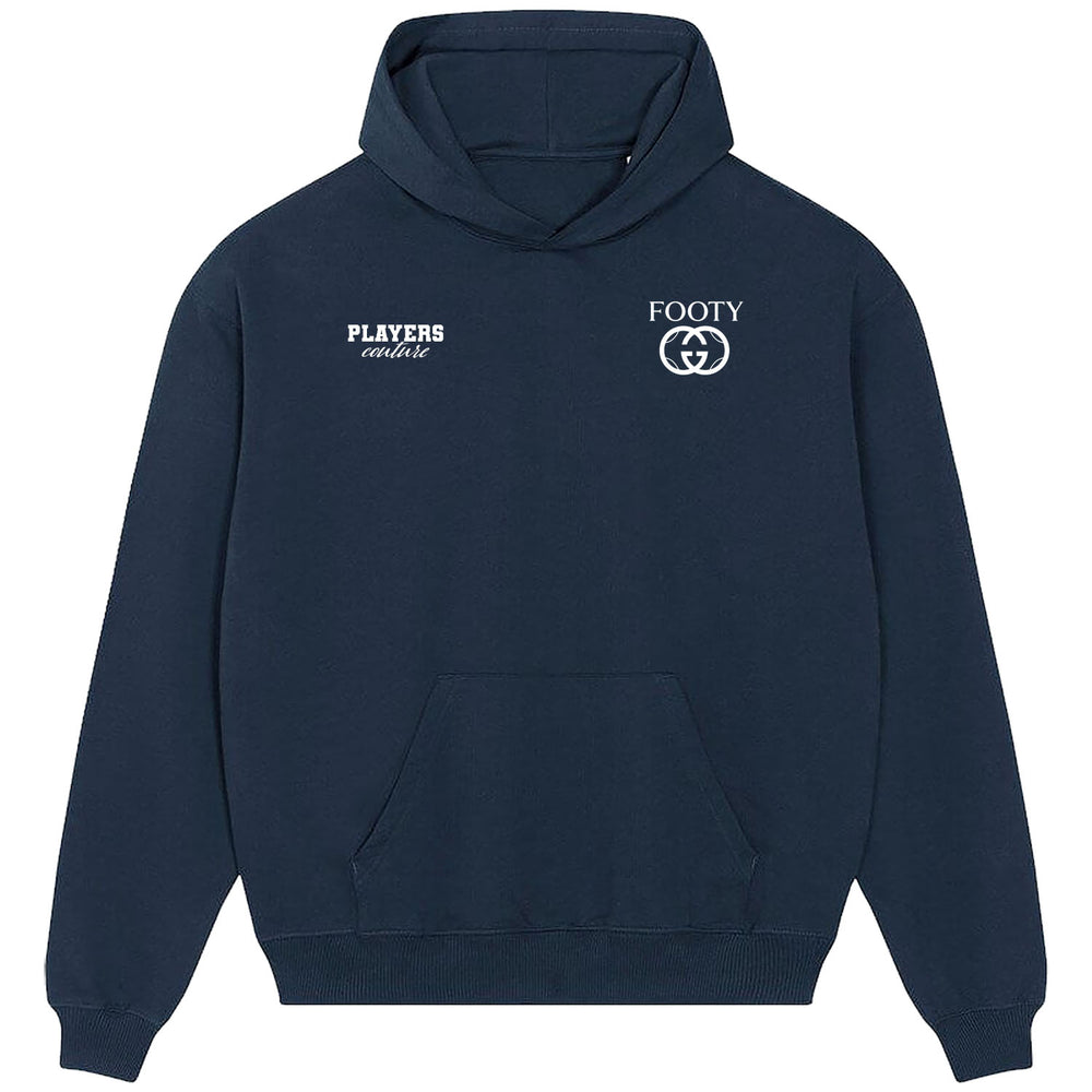 Footy Logo 2 Players Couture Men's Casual Hoodie Navy