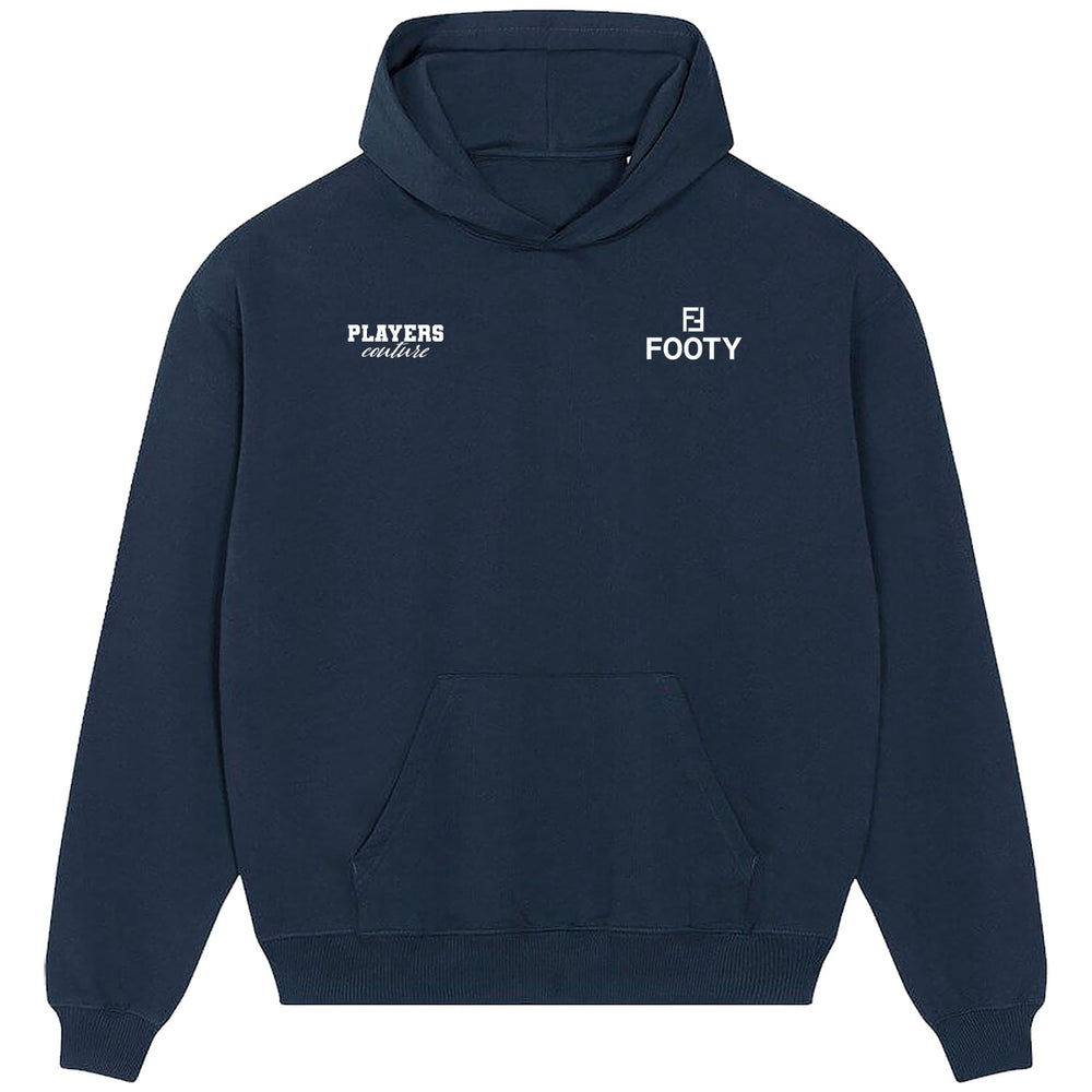 Footy Logo 3 Players Couture Men's Casual Hoodie Navy