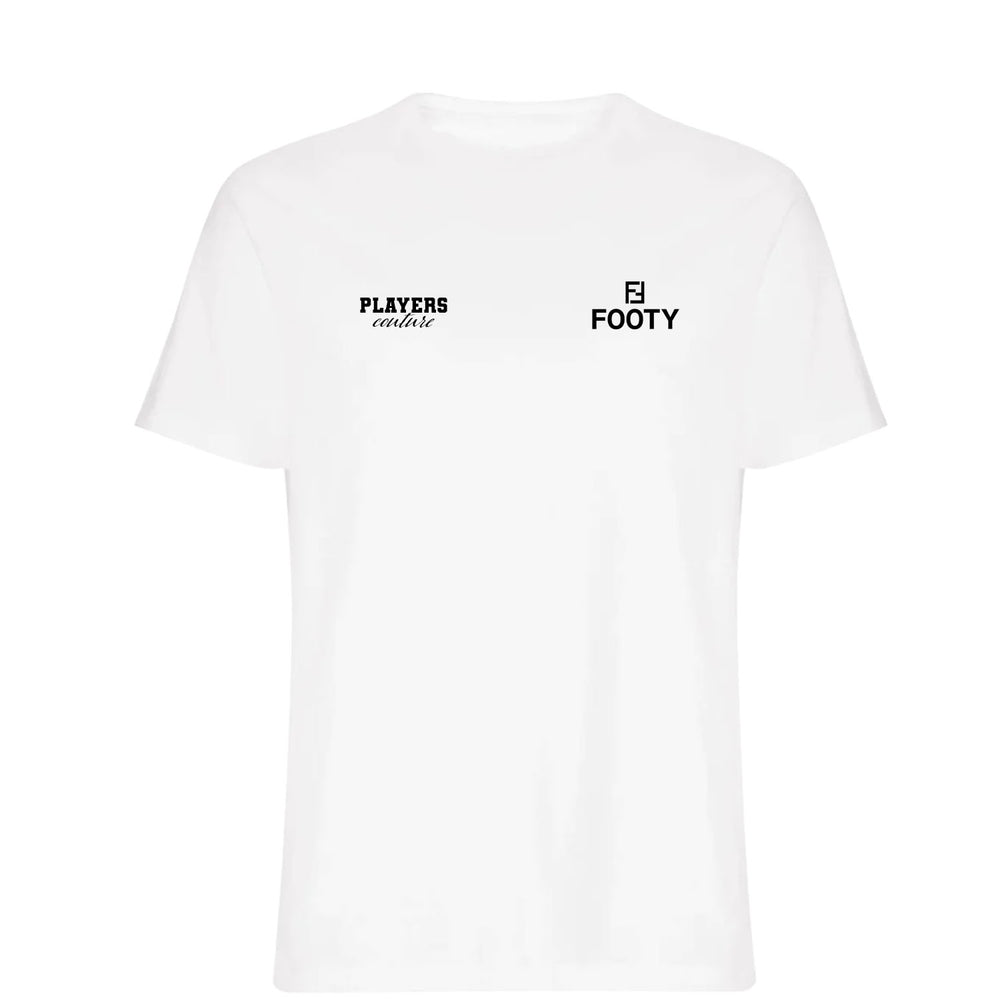 Footy Logo 3 Players Couture Men's T-Shirt White