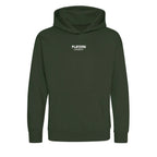 Essentials Collection hoodie – forest kids' hoodie with white Essentials Collection letters and Players Couture logo on the