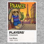 France Football Cool Bunny Kids T-Shirt – France football cool bunny artwork close-up on Gray – Players Couture