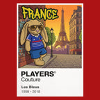 France Football Cool Bunny Kids T-Shirt – France football cool bunny artwork close-up on Red – Players Couture