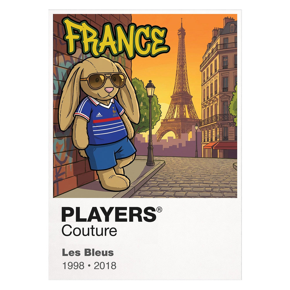 France Football Cool Bunny Kids T-Shirt – France football cool bunny framed artwork detail – Players Couture