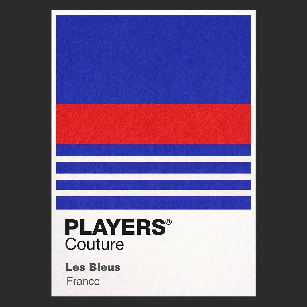 France 98 Classic Football Shirt Colours Frame Men's T-Shirt – black close-up detail shot of the France 98 Players Couture