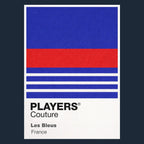 France 98 Classic Football Shirt Colours Frame Men's T-Shirt – navy close-up detail shot of the France 98 Players Couture
