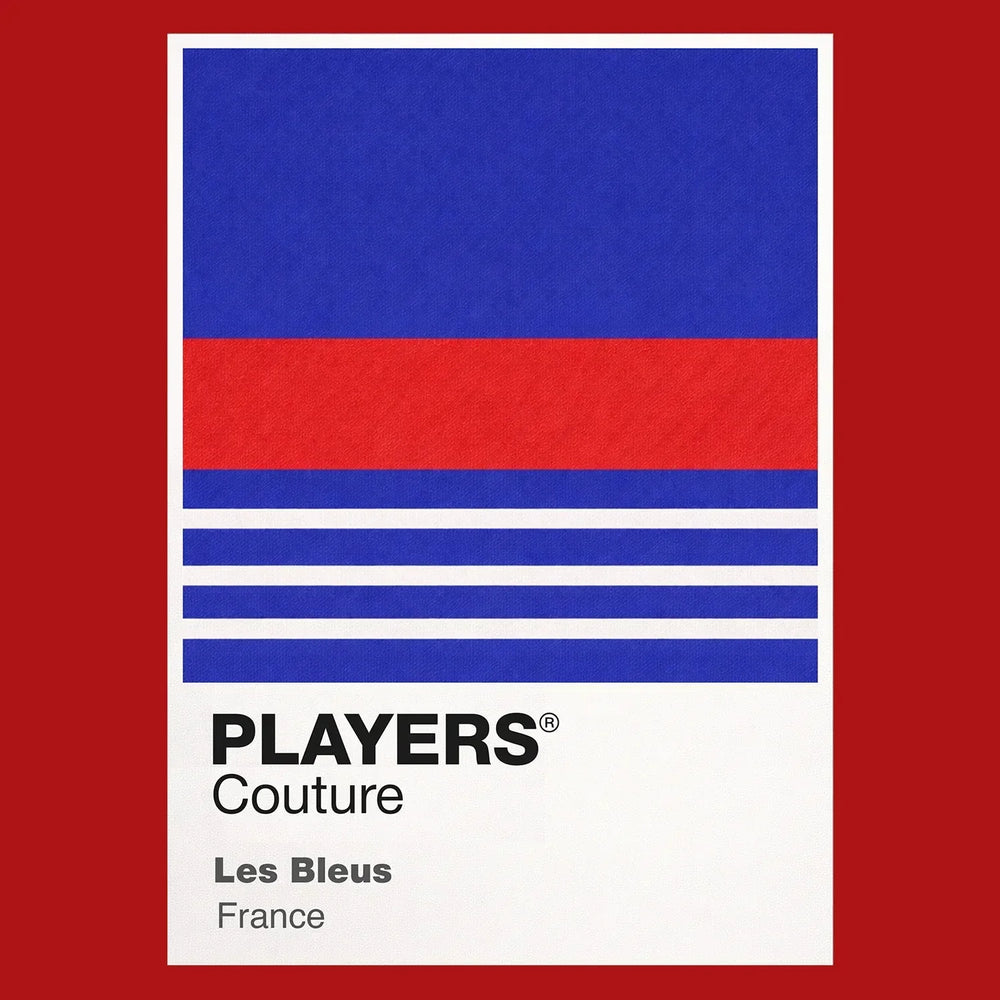 France 98 Classic Football Shirt Colours Frame Men's T-Shirt – red close-up detail shot of the France 98 Players Couture