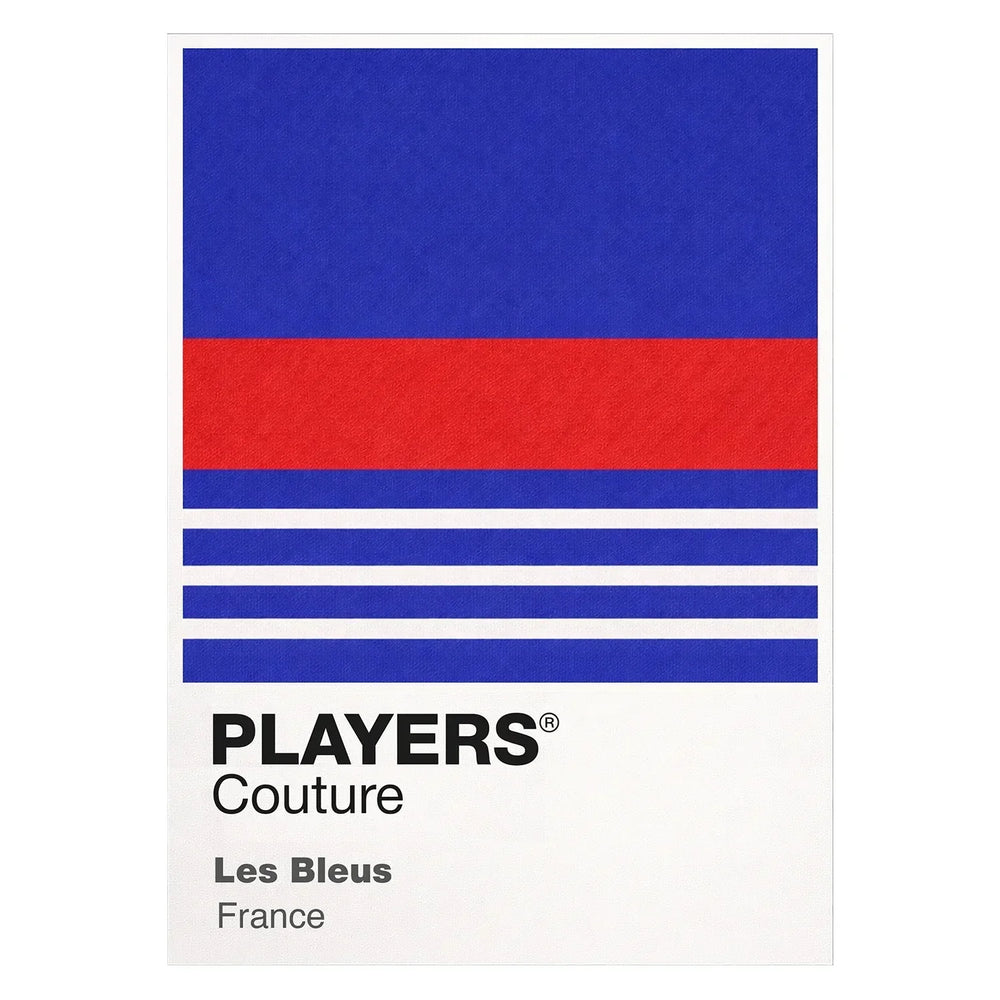 France 98 Classic Football Shirt Colours Frame Men's T-Shirt – white close-up detail shot of the France Players Couture logo