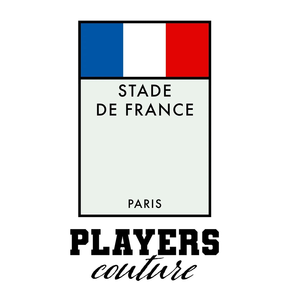 France t-shirt – white men's t-shirt with black France letters and Players Couture logo on the chest