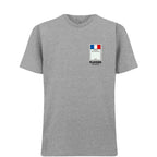 France Monopoly Card t-shirt – close-up of white France Monopoly Card lettering and Players Couture logo on the chest