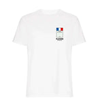 France Monopoly Card t-shirt – navy men's t-shirt with white France Monopoly Card letters and Players Couture logo on the