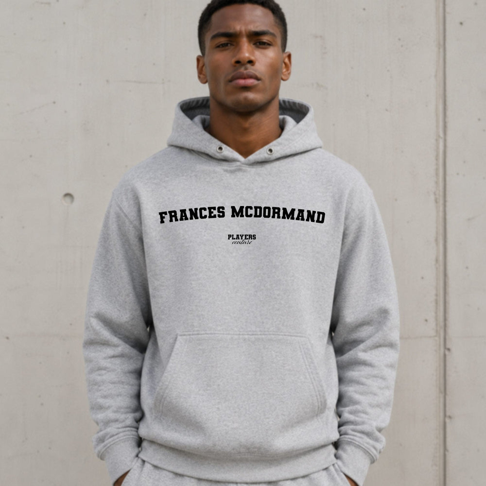 frances-mcdormand name-print hoodie - grey