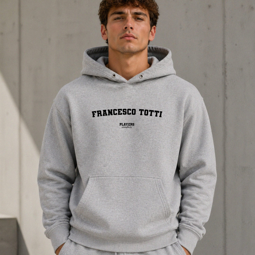 francesco-totti name-print hoodie - grey