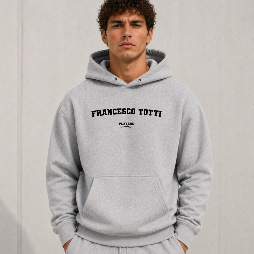 francesco-totti name-print hoodie - grey