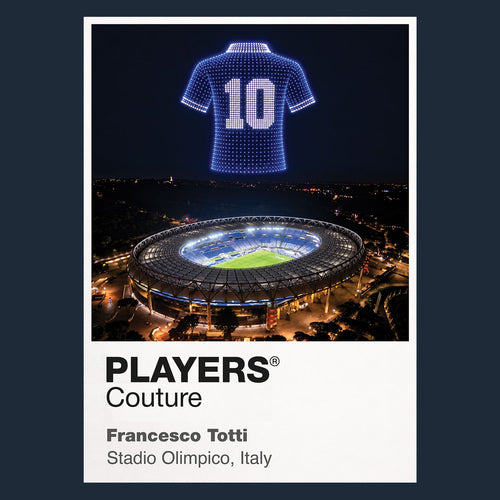 Francesco Totti Italy Icons in Lights Frame artwork in navy