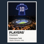 Francesco Totti Italy Icons in Lights Frame artwork in navy