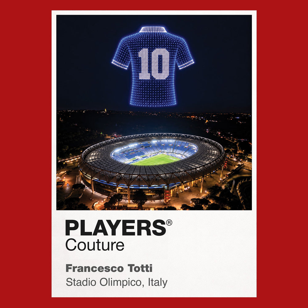 Francesco Totti Italy Icons in Lights Frame artwork in red
